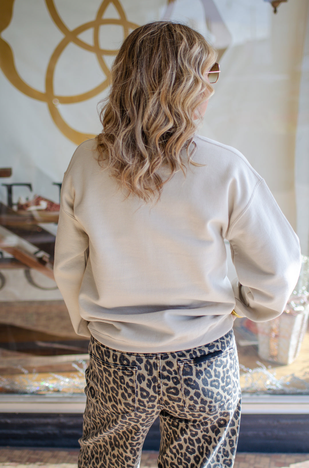 Make Heaven Crowded Christian Graphic Sweatshirt in Sand