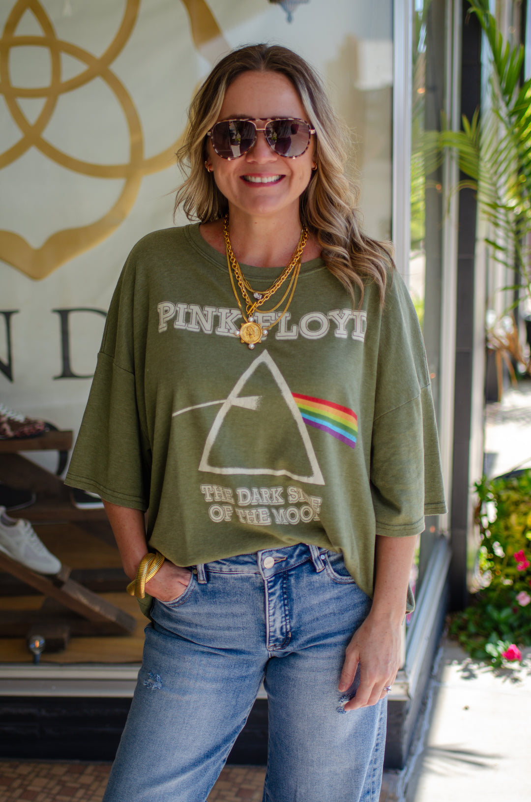 Pink Floyd Olive One Size Tee in Olive