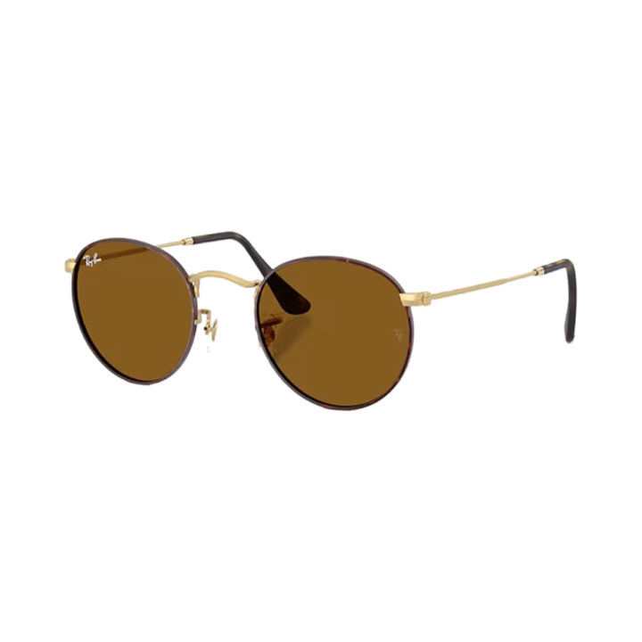 Ray-Ban Round Gold Matte Havana on Matte Arista with Brown Lenses RB3447 9275/33 53