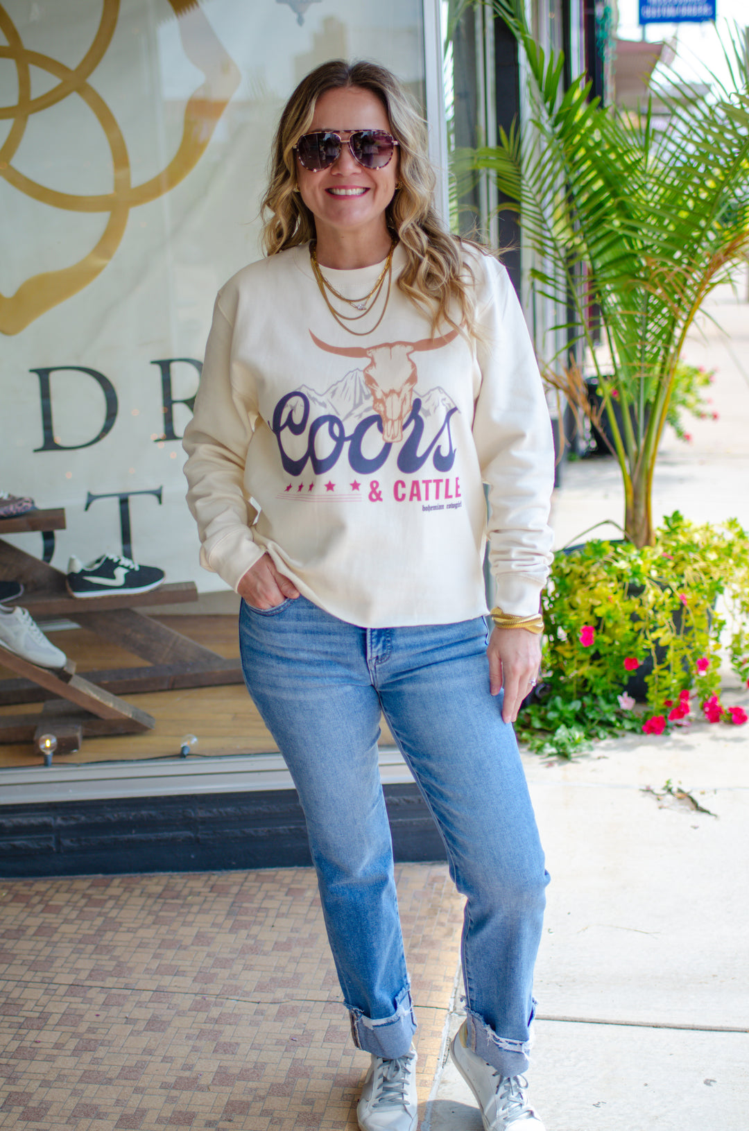 Risen Tummy Control Mid Rise Straight Leg Cuff Denim