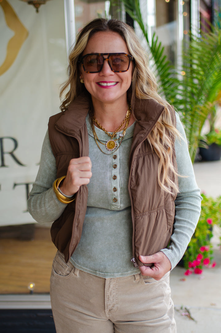 Moment To Remember Acid Washed Ribbed Knit Top in Olive