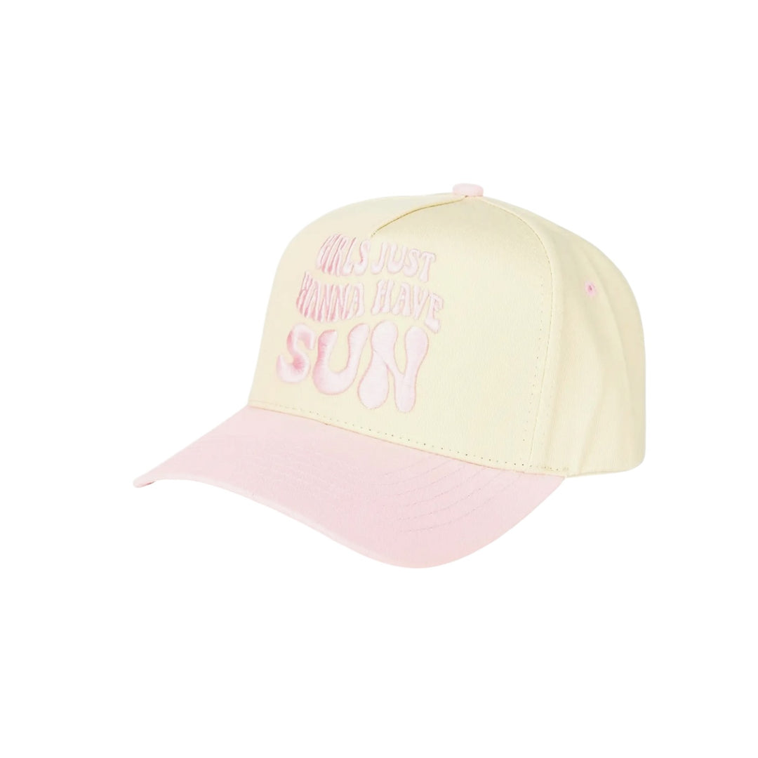Girl Just Wanna Have Sun Two-Tone Hat in Pink