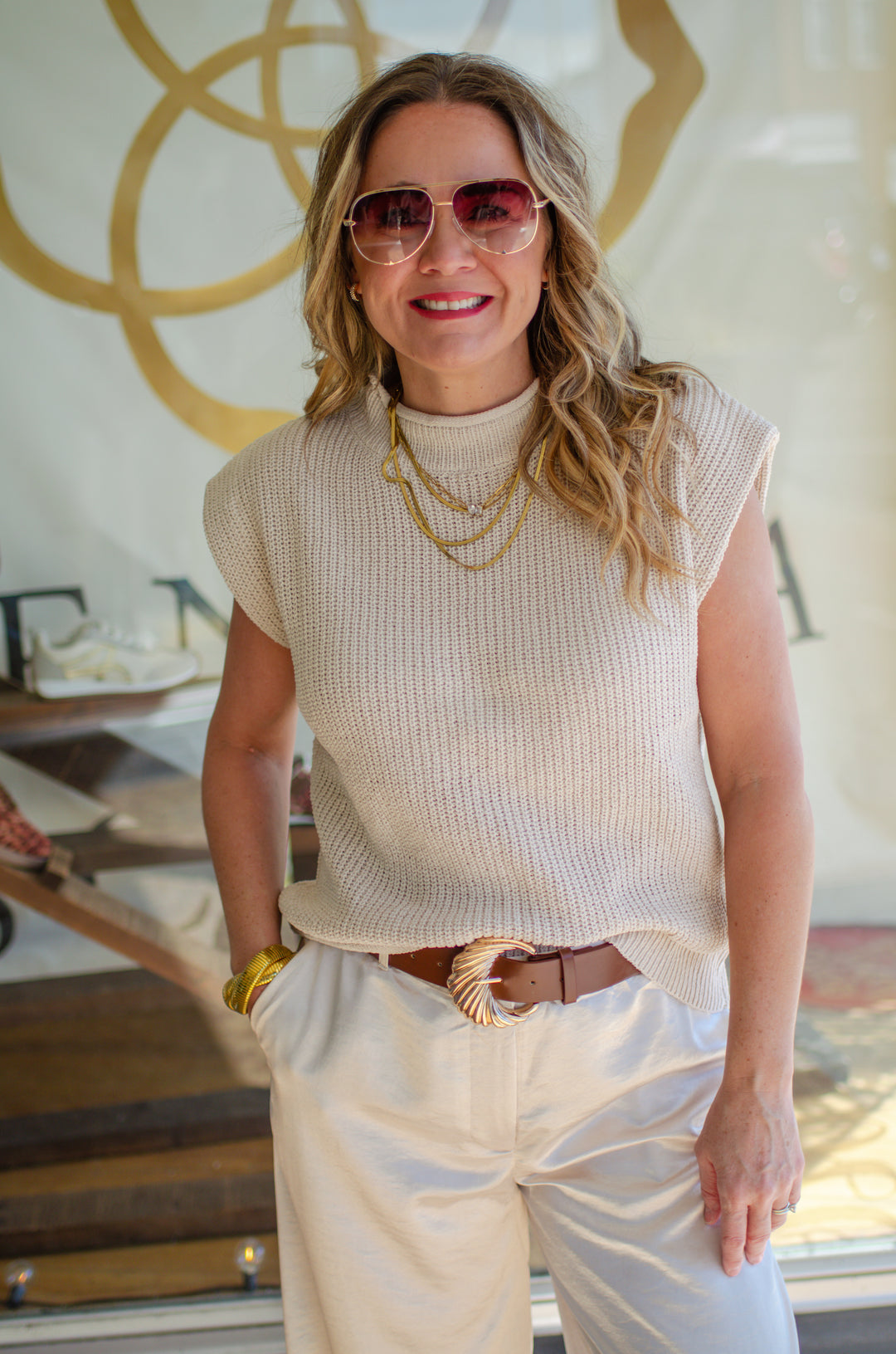 Elevated Style Silky Wide Leg Pants in Champagne