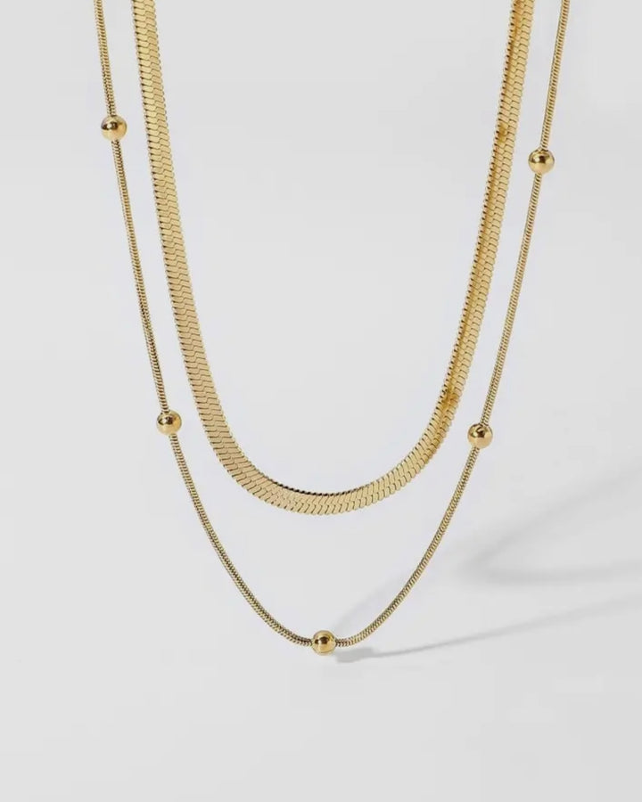 LUXE Thea 18K Gold Plated Double Strand Necklace