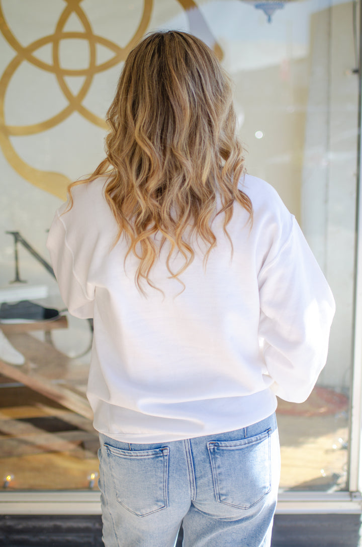 Positano Italy Oversized Sweatshirt in White