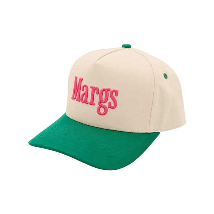 Margs Two-Tone Embroidered Trucker Snapback Cap Green