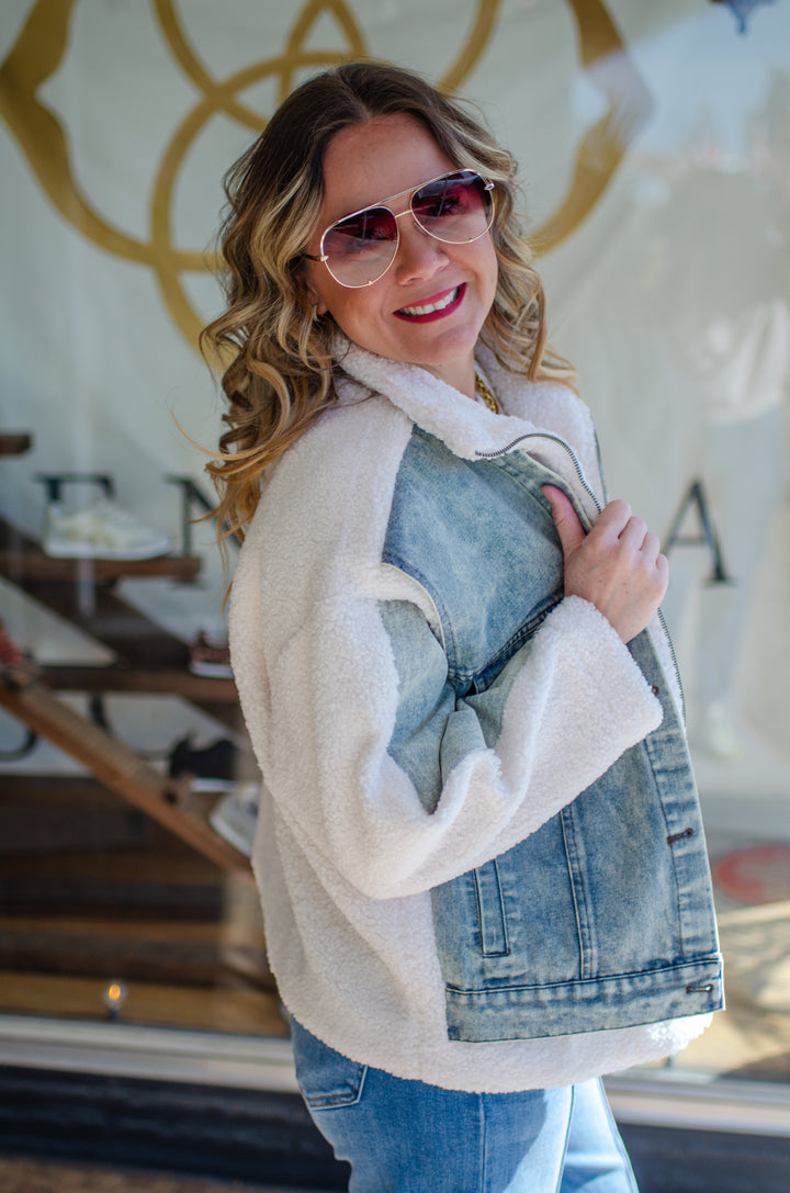 Warm Embrace Denim & Shearling Jacket