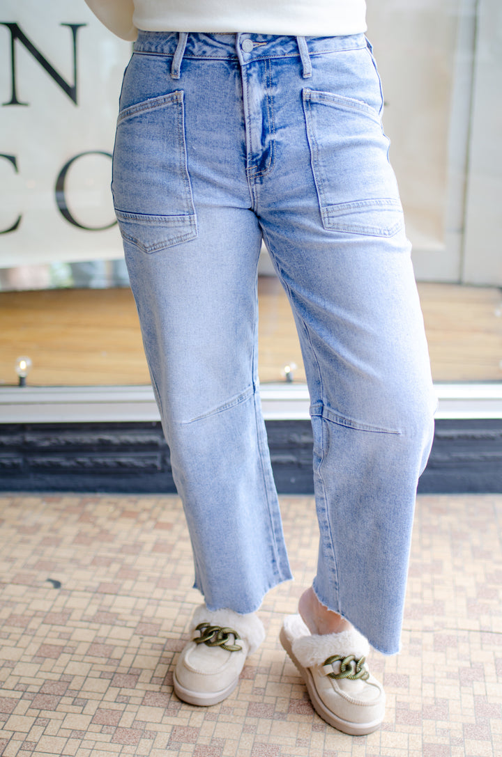 Vervet Super High Rise Barrel Leg Jeans