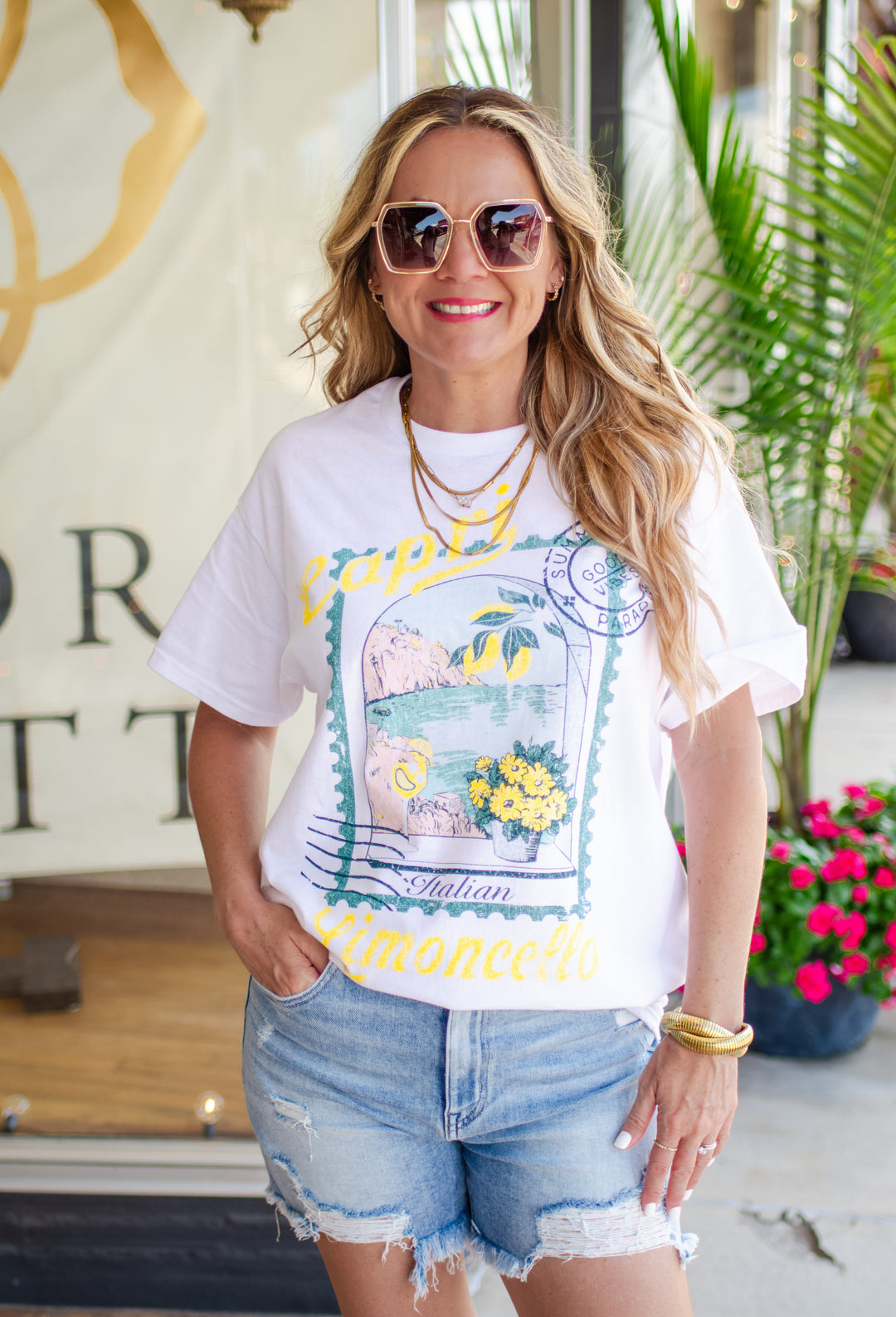 Capri Limoncello Italy Graphic Tee in White