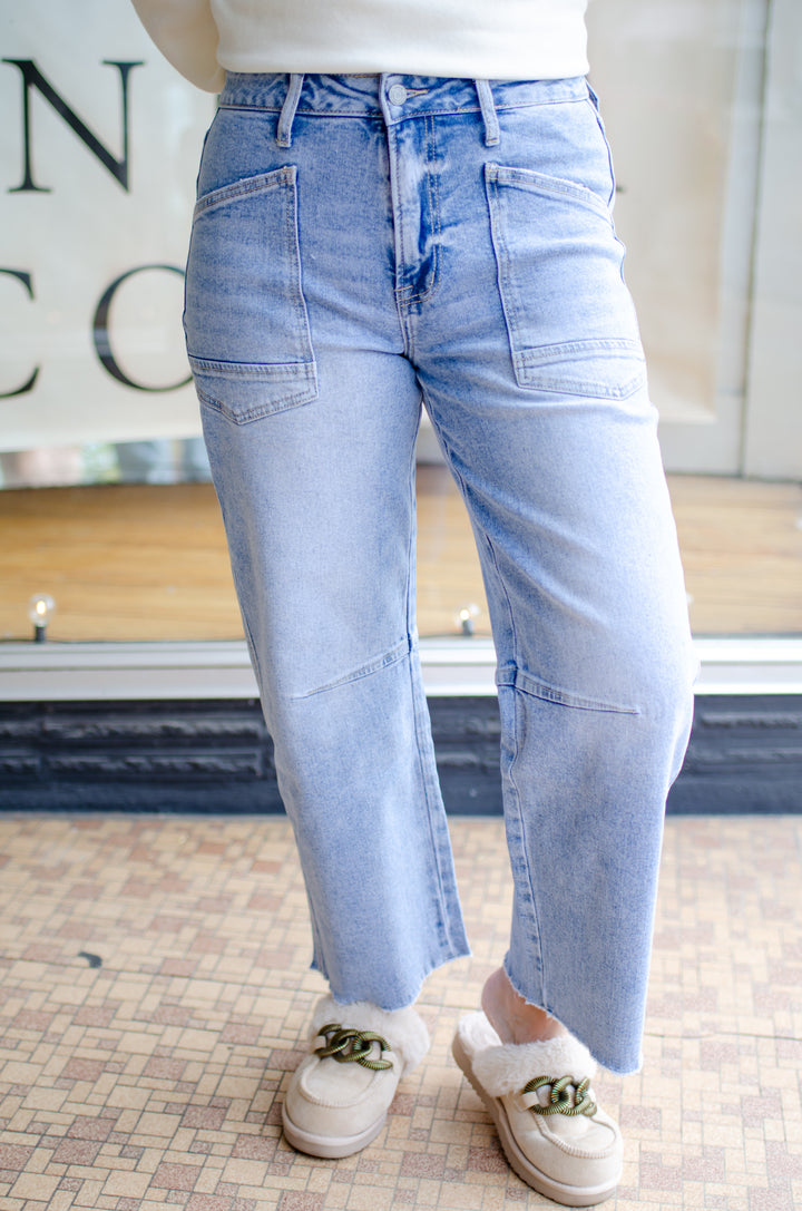 Vervet Super High Rise Barrel Leg Jeans