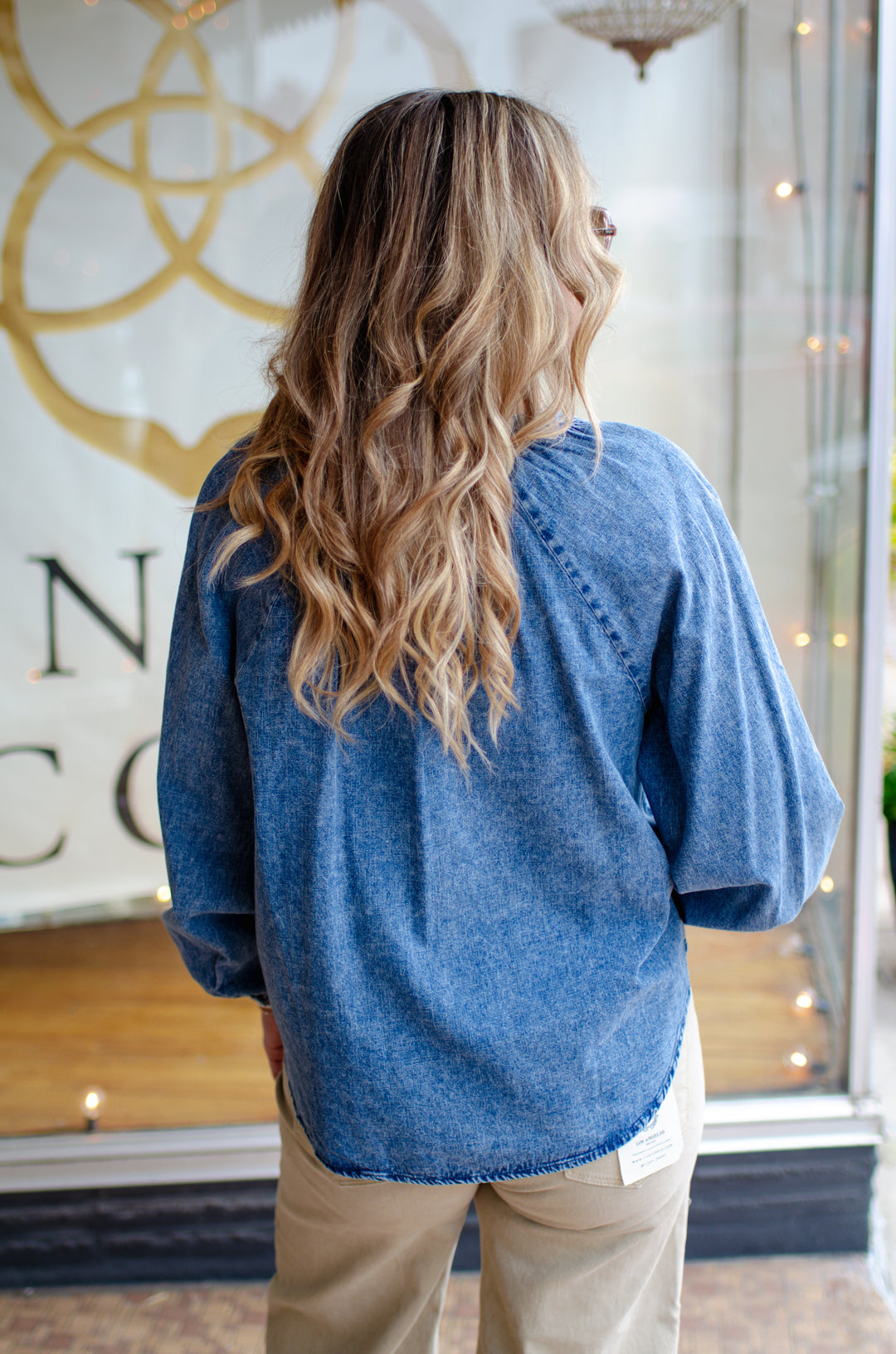 Indigo Dreams Denim Button Down Long sleeve Top