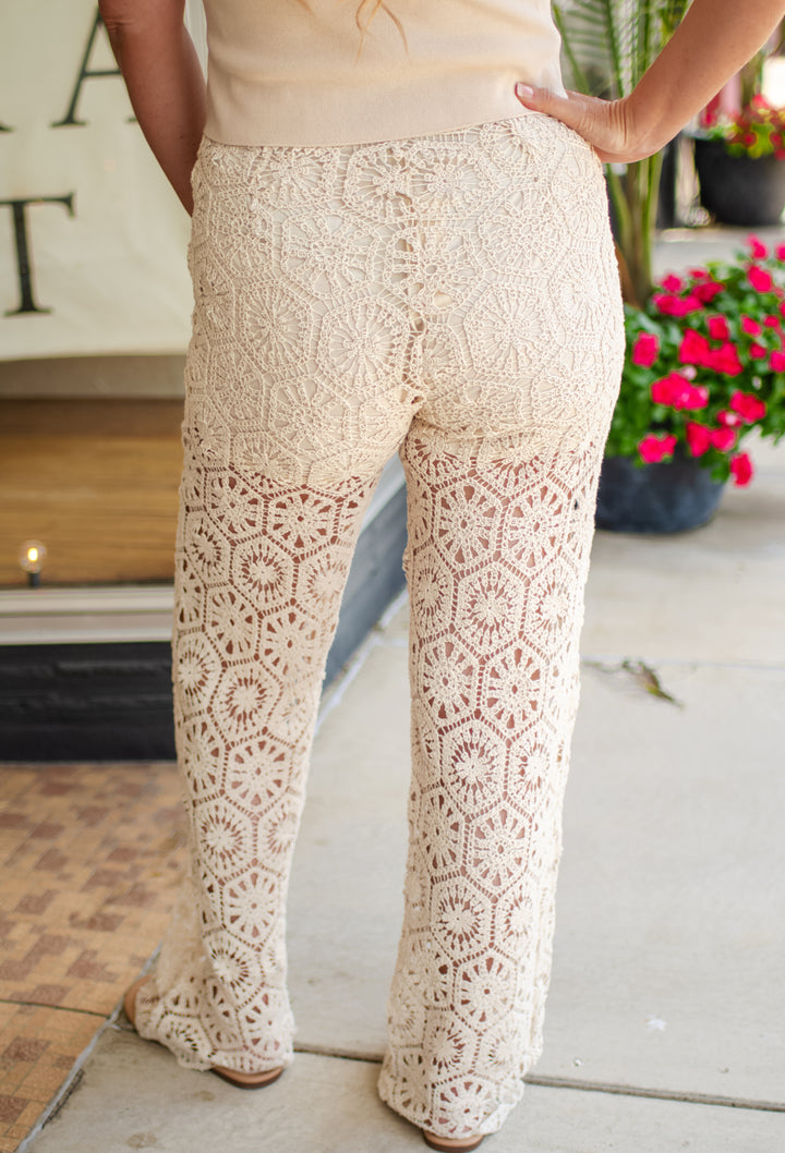 Naturally Yours Macrame Pants in Natural