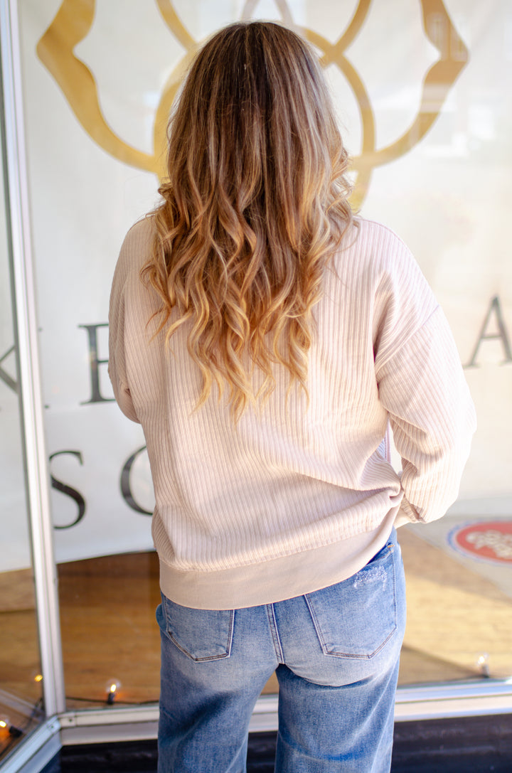 Comfy Style Oversized Soft Knit Long Sleeve Top in Cream