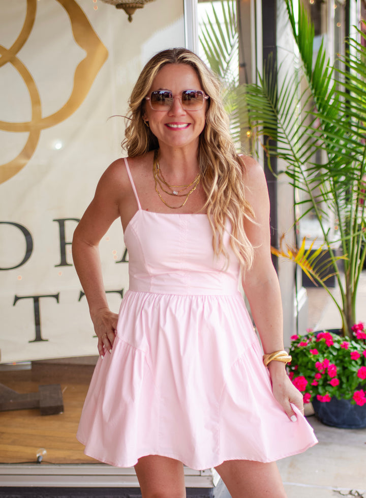 Turn Back Time Corset Dress in Blush Pink