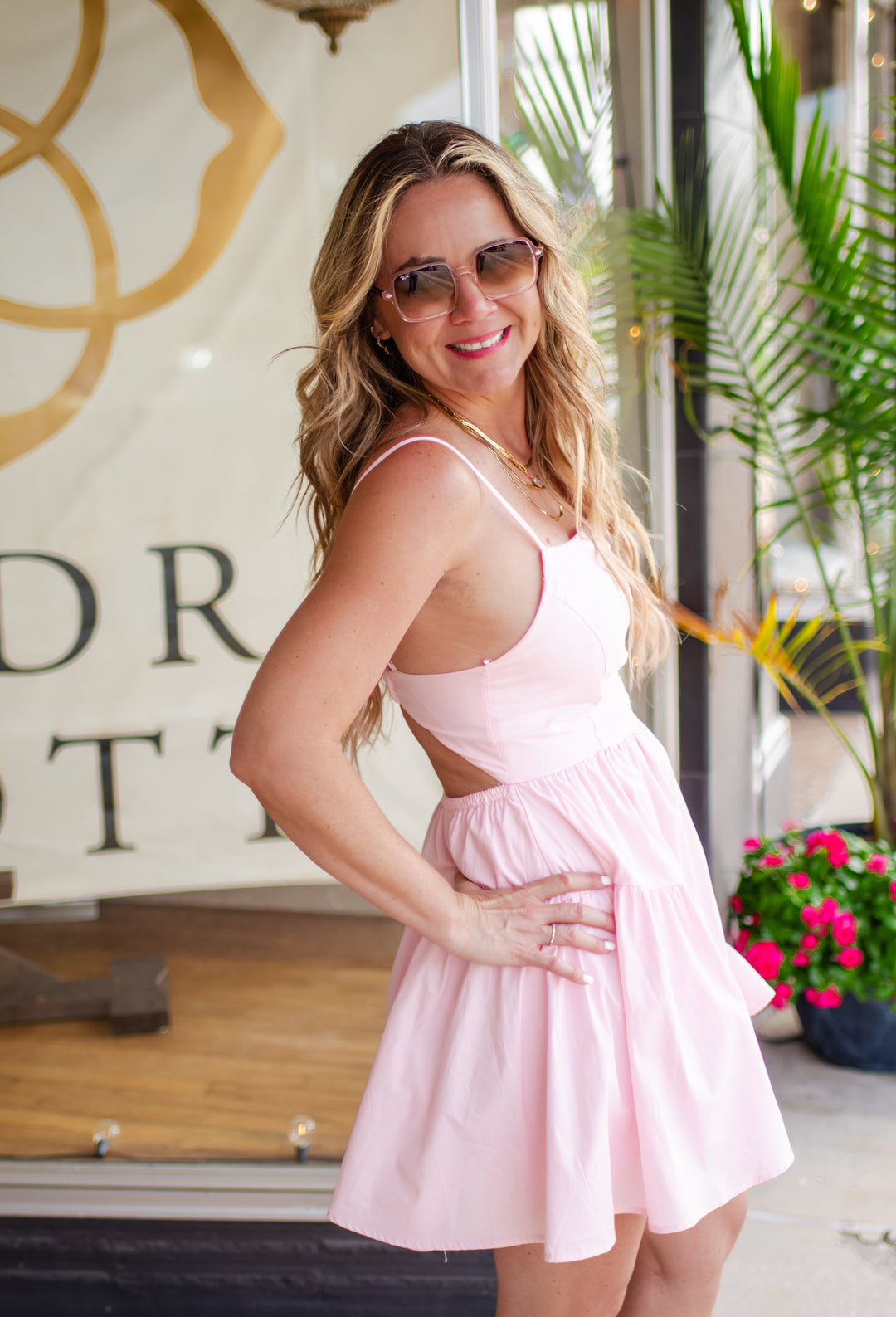 Turn Back Time Corset Dress in Blush Pink