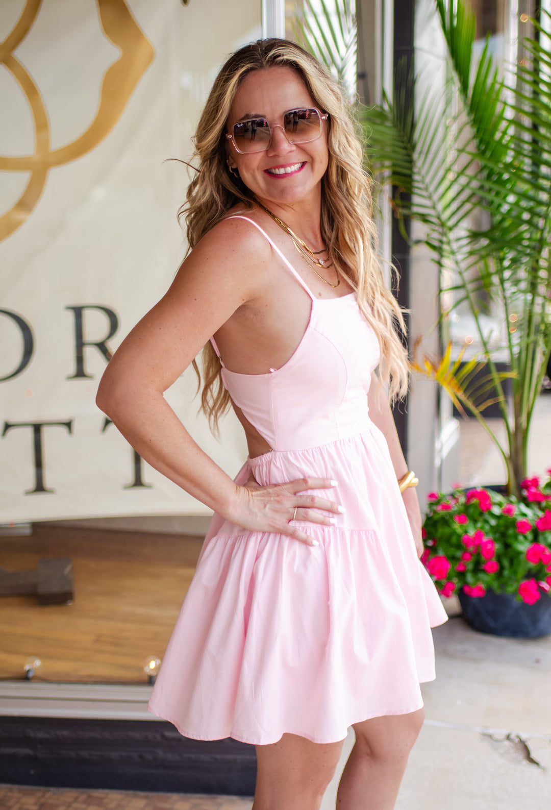 Turn Back Time Corset Dress in Blush Pink