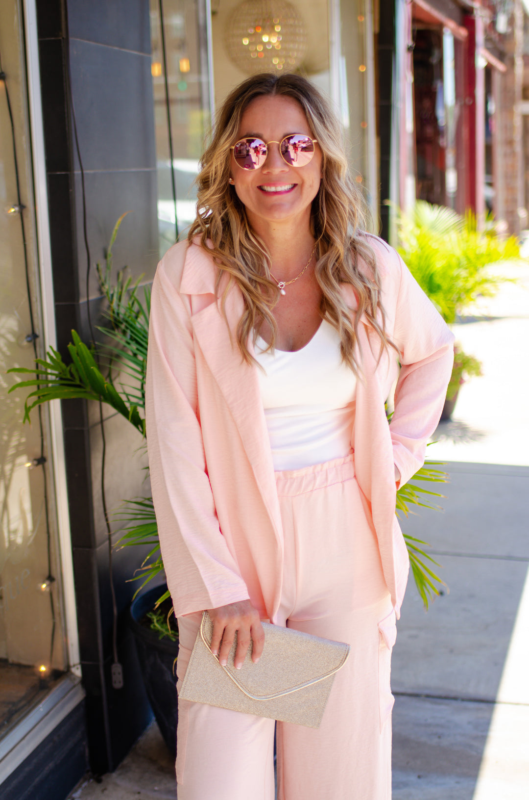 Give It Your All Blazer-Blush