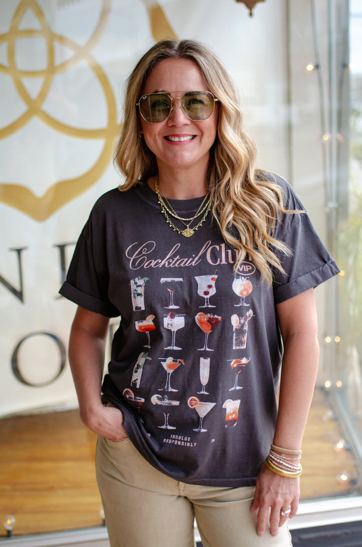 Cocktail Club Boyfriend Fit Graphic Tee