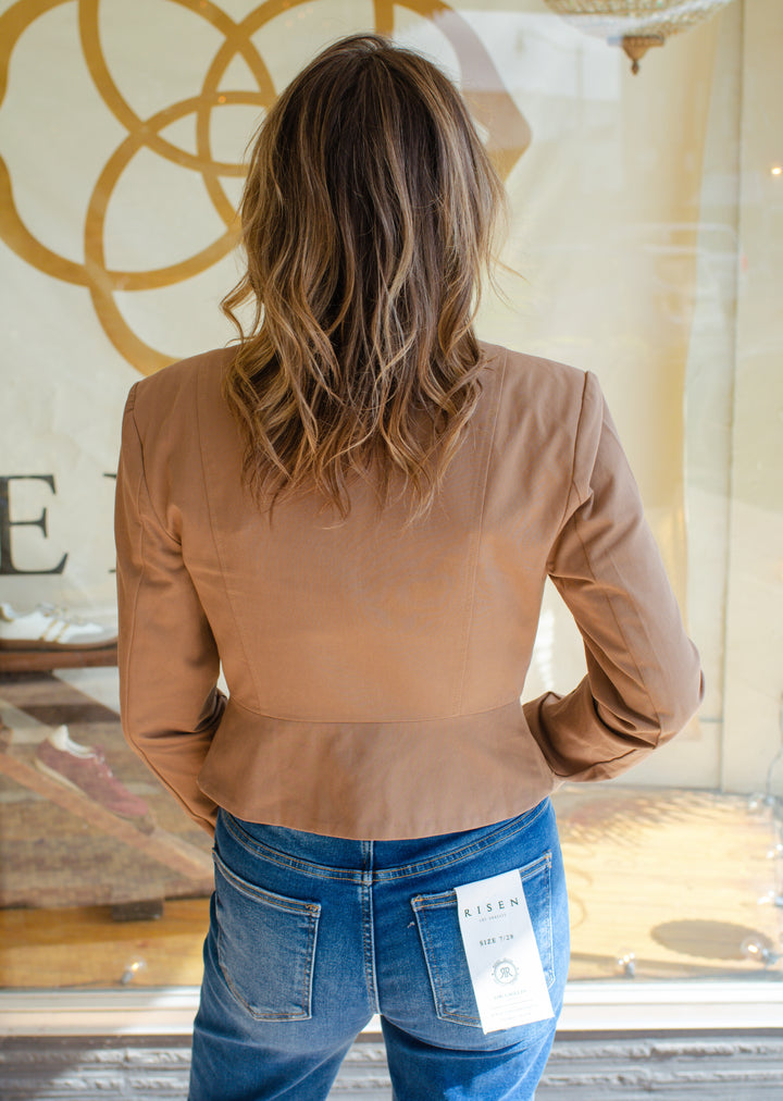 In My Heart Military Style Jacket Top in Mocha