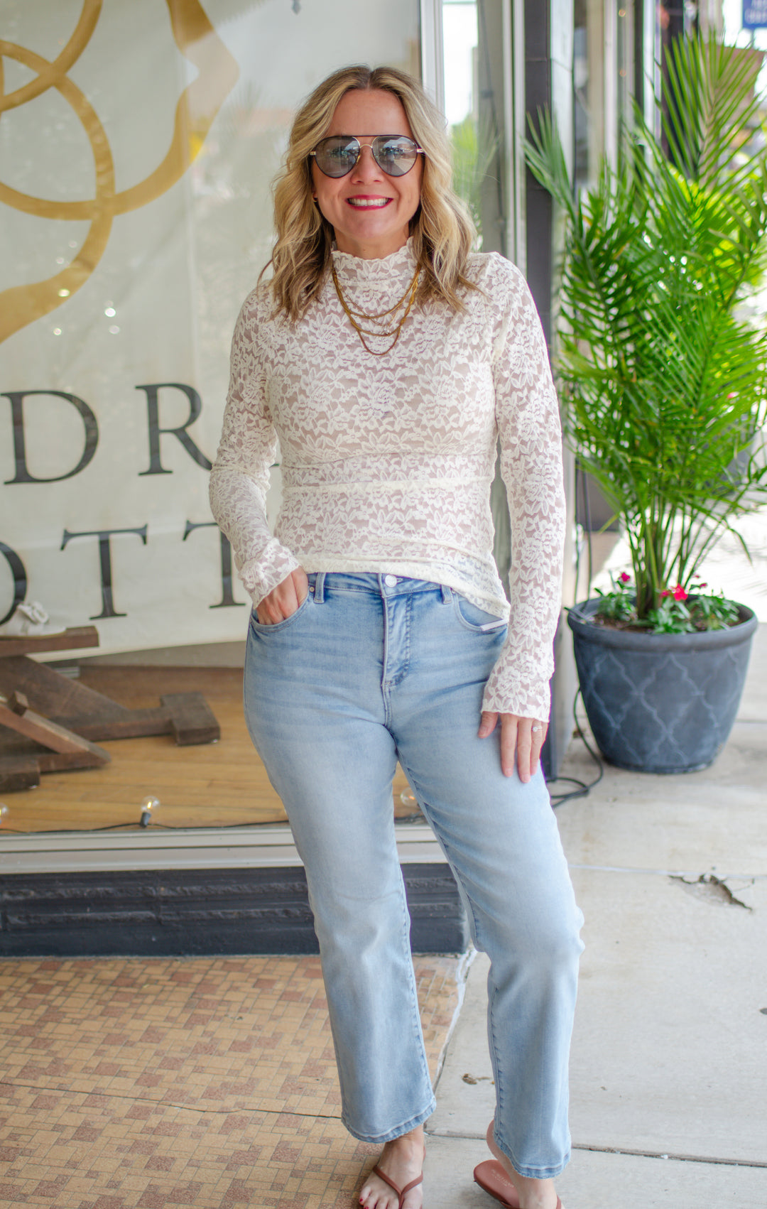 Heart Like Mine Fitted Long Sleeve Lace Top in Ivory