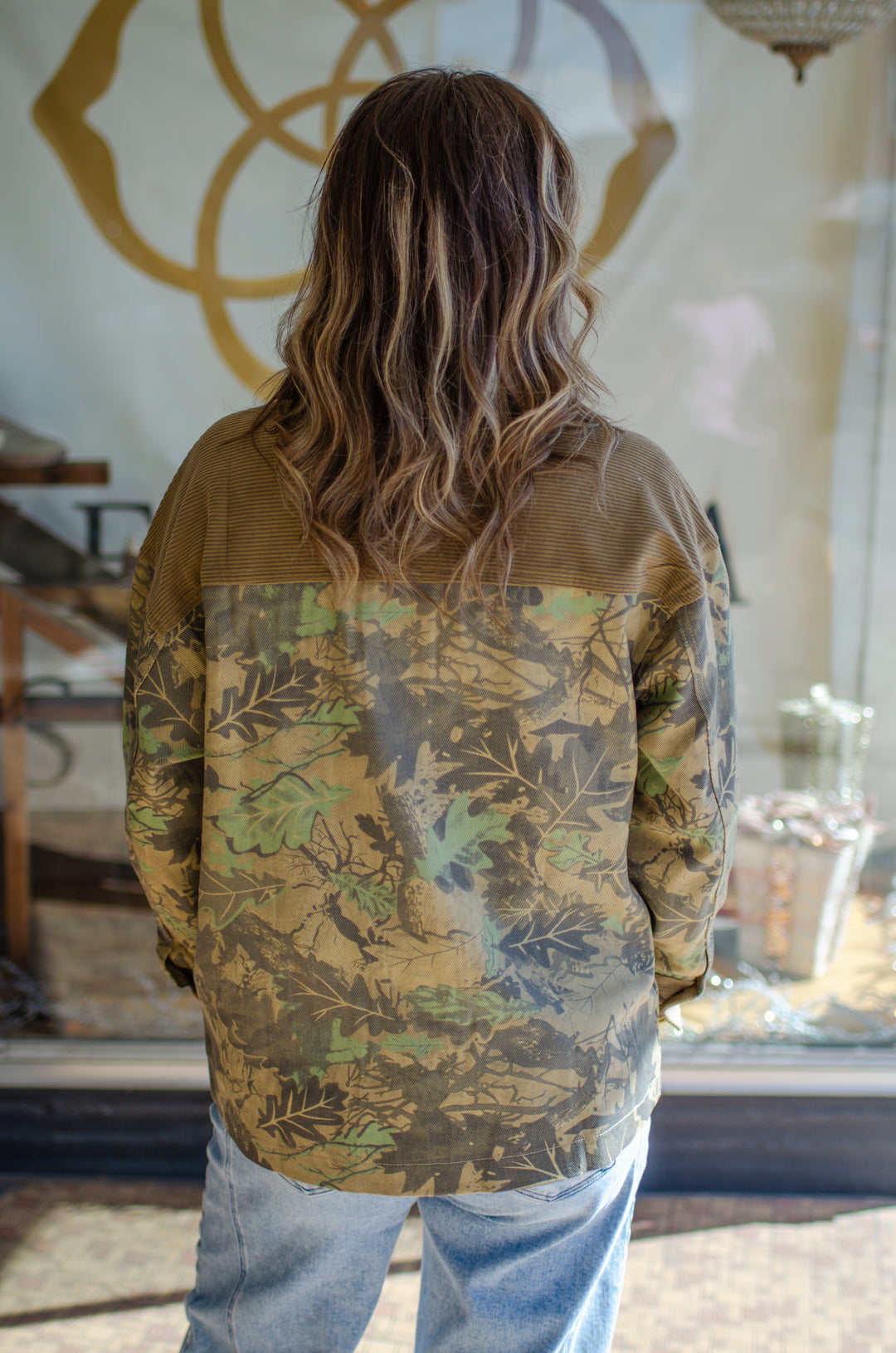 See Through You Camo Corduroy Collar Jacked in Olive Mix