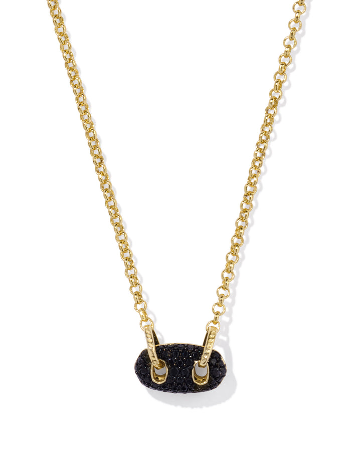 Kendra Scott Bailey Pave Pendant Necklace in Gold & Black Crystal