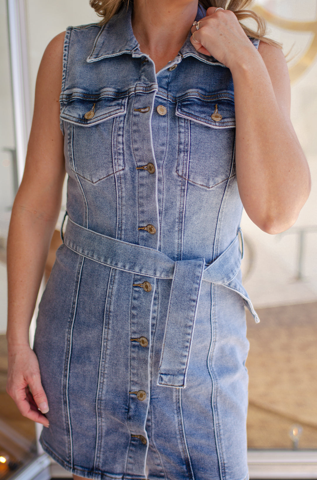 Go Your Own Way Button Down Denim Dress