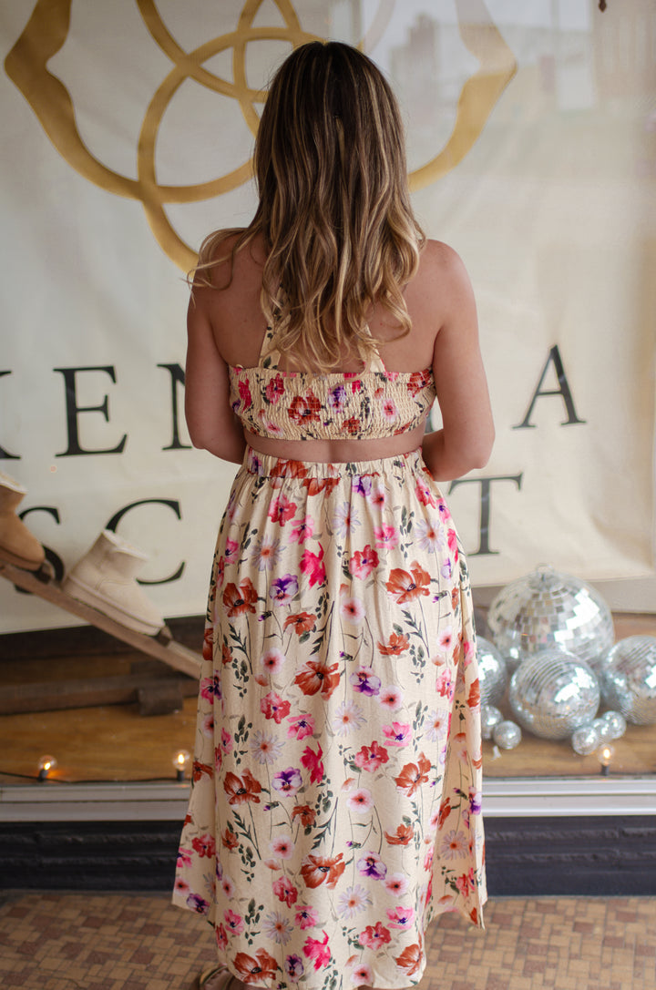 Perfect Bouquet Floral High Waist Midi Skirt