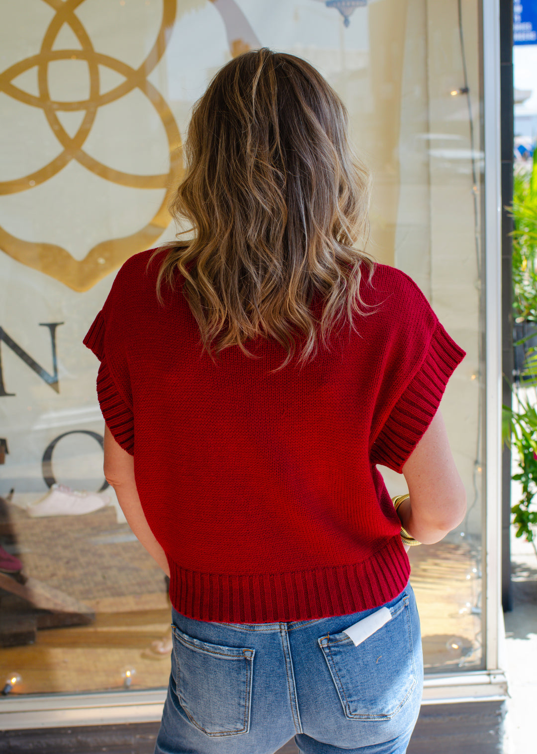 Striking Moment Mock Neck Short Sleeve Knit Top in Burgundy