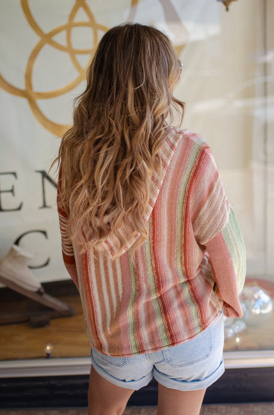 Dreaming of Sunshine Boho Stripe Pullover Knit Top in Natural