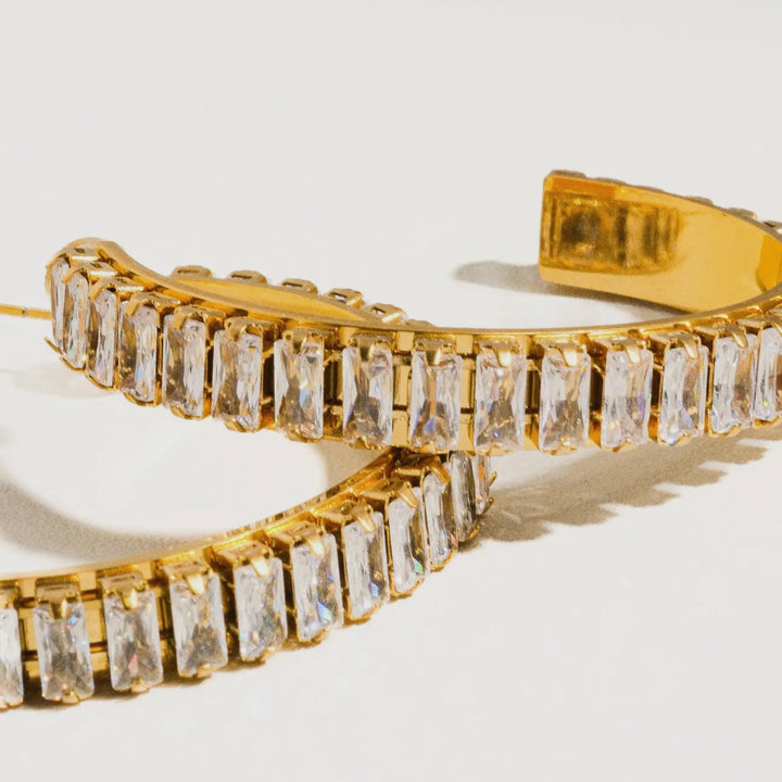 LUXE McKenzie 18K Gold Plated Non-Tarnish Hoop Earrings