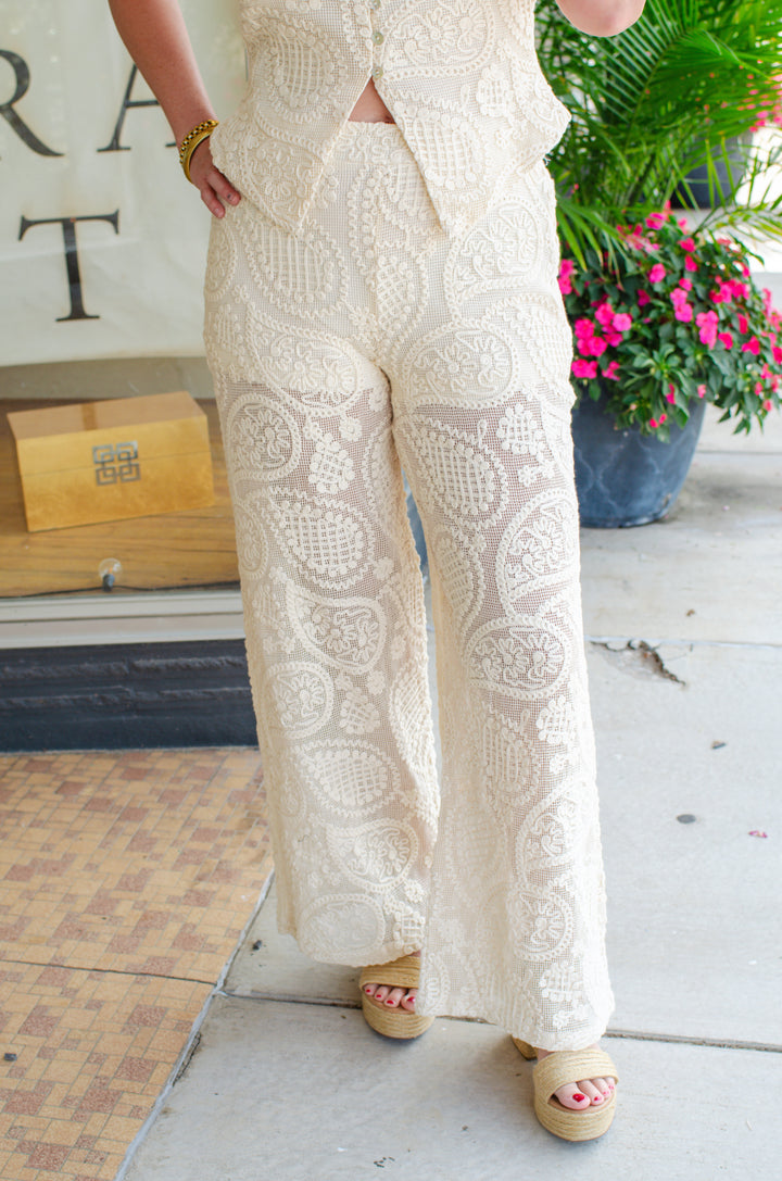 Take it Easy Macrame Pant in Natural