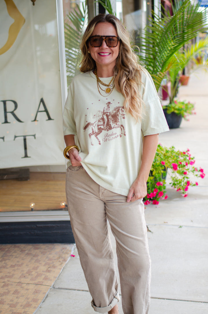 'Rodeo Westen" Graphic Tee in Pistachio