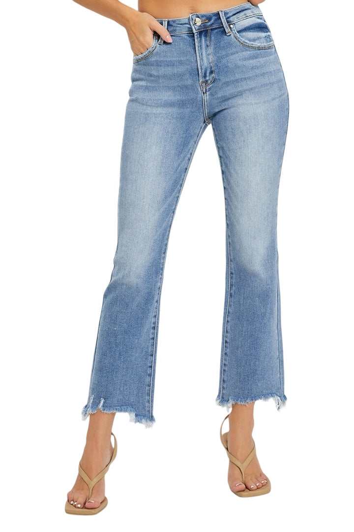 Risen High Rise Slim Straight Leg Jeans