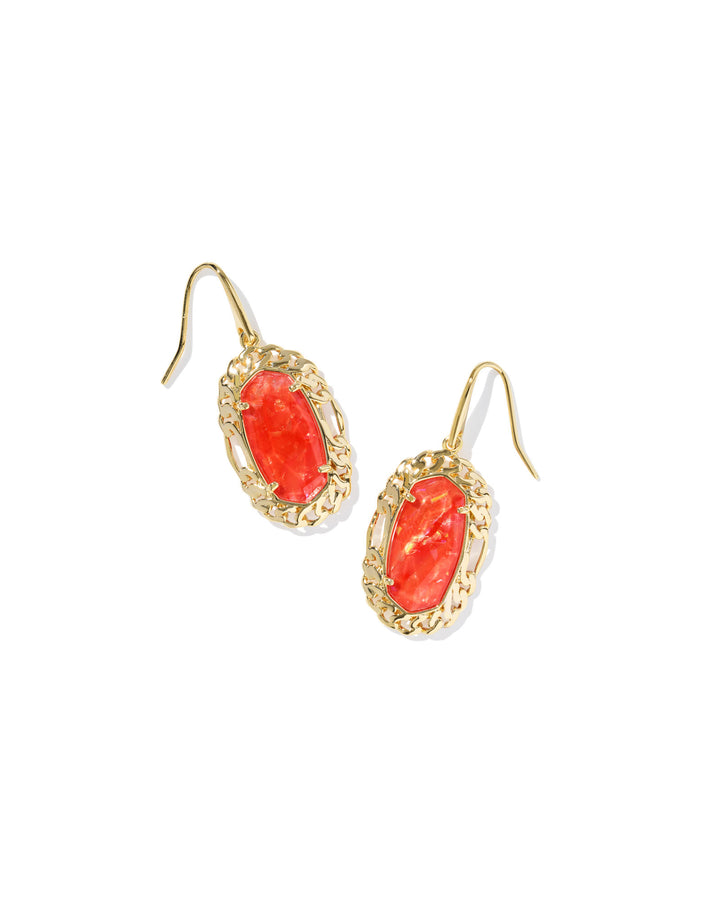 Kendra Scott Dani Figaro Frame Drop Earring in Gold Papaya Iridescent Illusion
