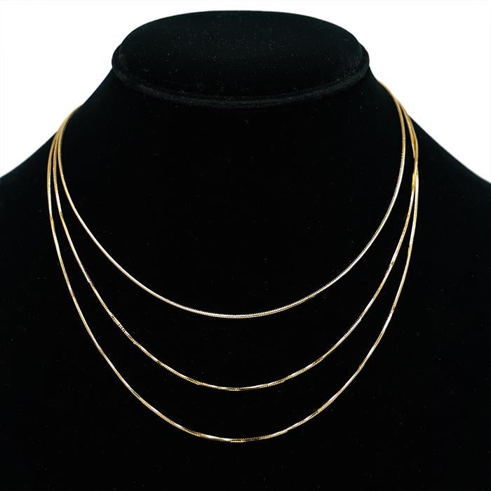Gold Stainless Steel 3 Layered Necklace