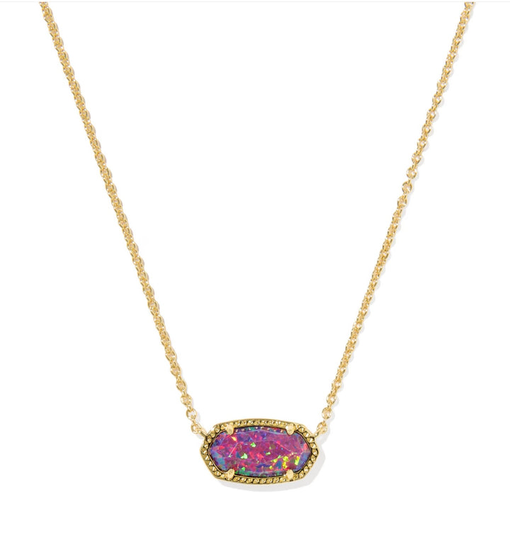Kendra Scott Elisa Necklace Dark Lavender Opal on Gold