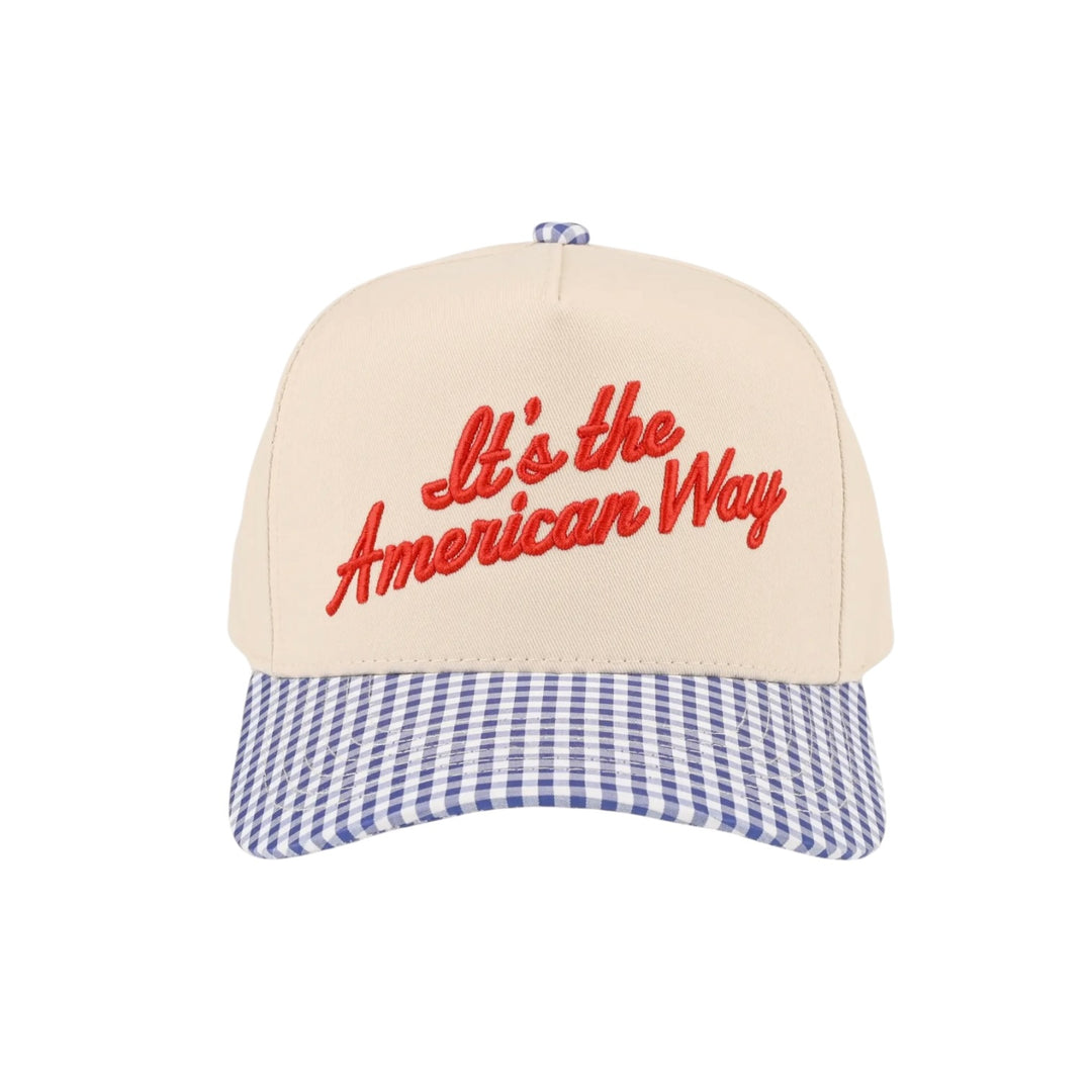 It's the American Way Two Tone Trucker Hat in Blue