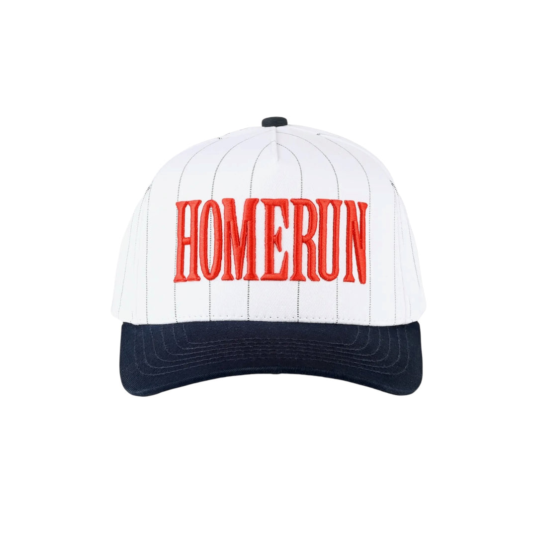 Homerun Stripe  Embroidered Stripe Red Lettering on Navy