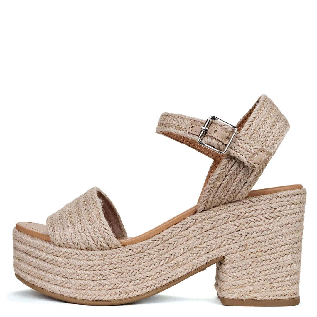 Summer Glam Woven Hemp Platform Wedges