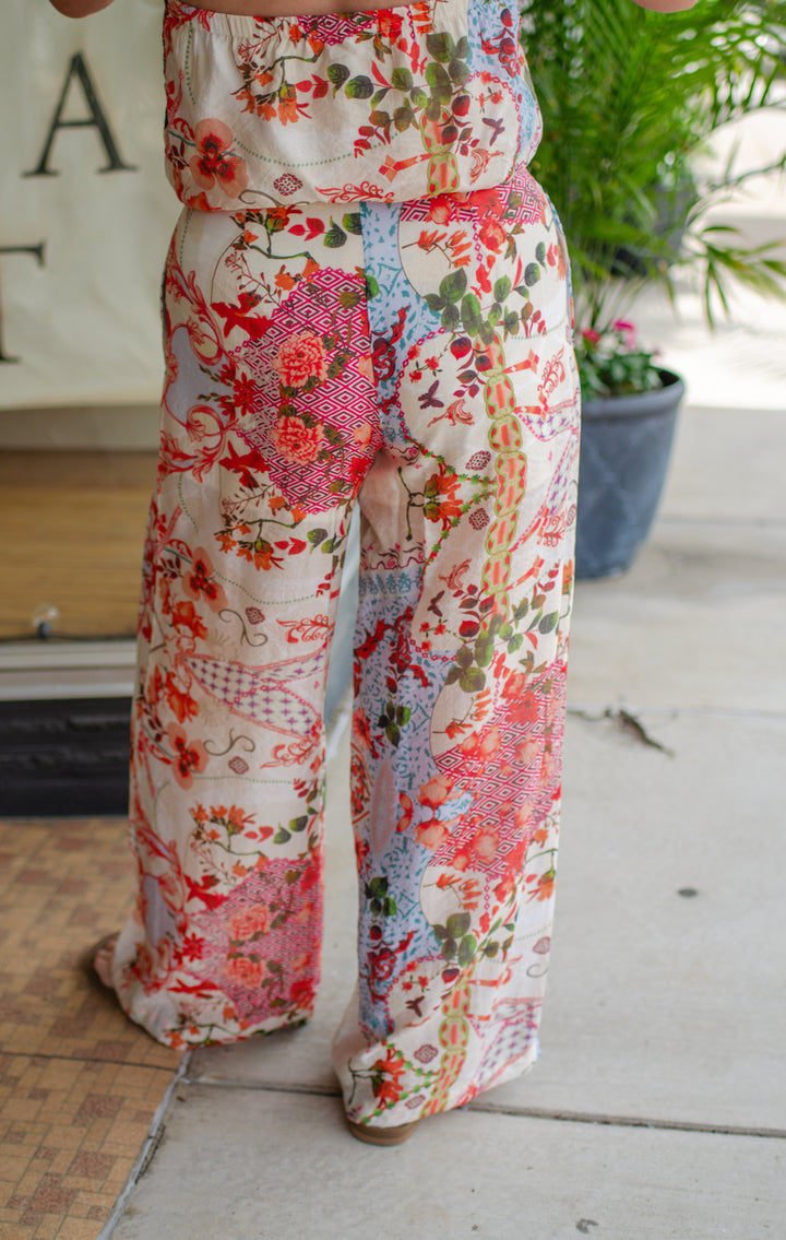 Summer Romance High Rise Wide Leg Printed Pant
