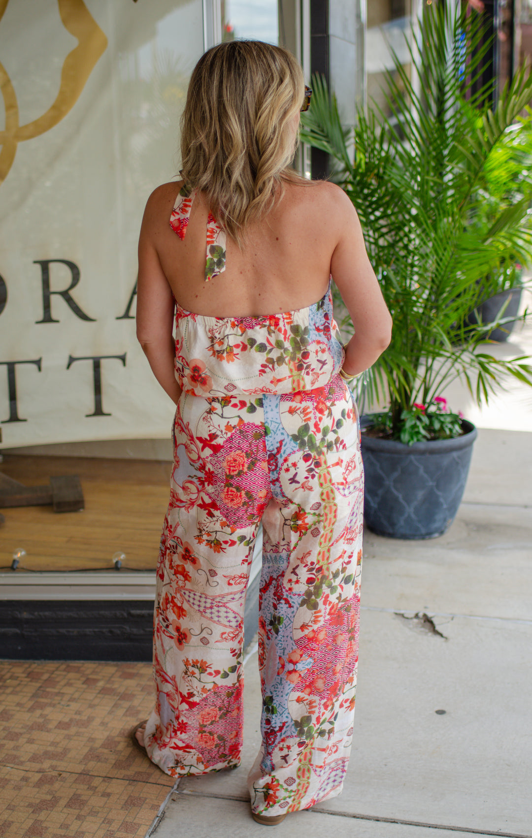 Summer Romance Printed Halter Bubble Top