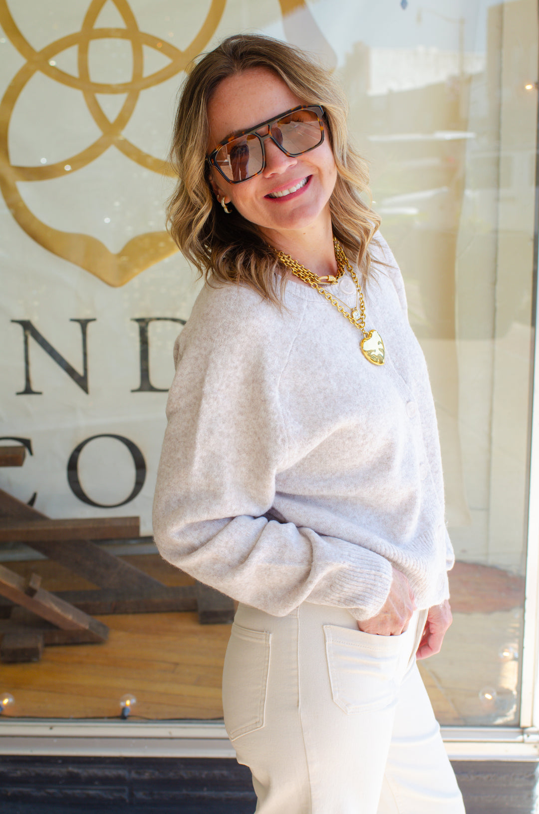 Cozy Vibes Button-up Cardigan in Oatmeal