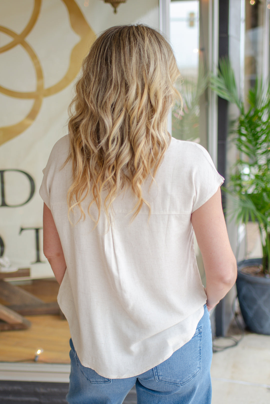 Best of My Love Linen Button Down Collared Top