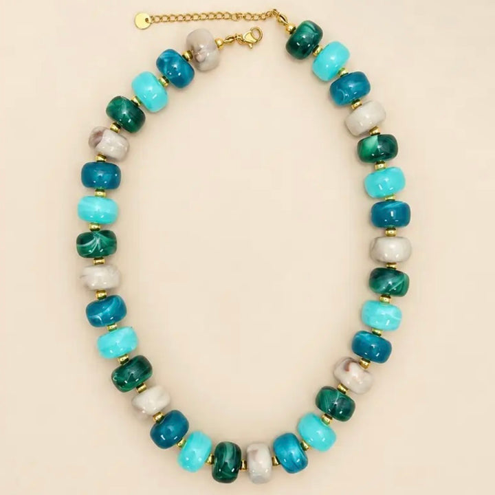 Turquoise Resin Beaded Necklace