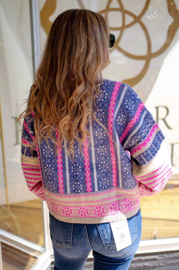 Bright Life Aztec Stripe Knit Sweater