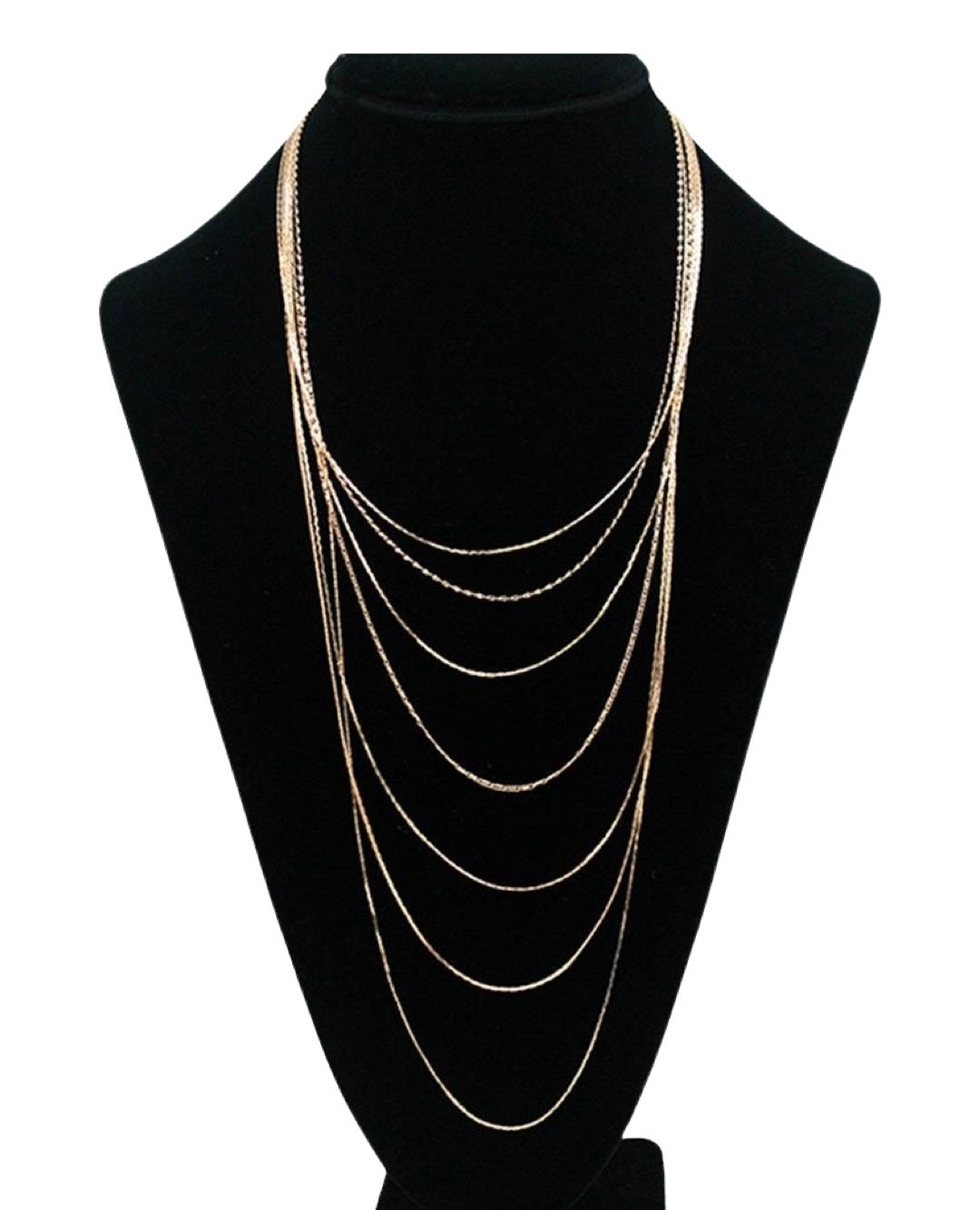 Gold Long Strand Multi chain necklace