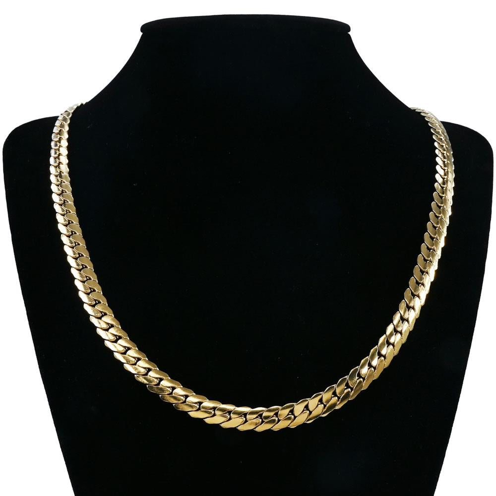 Gold Stainless Steel Chain Link Necklace