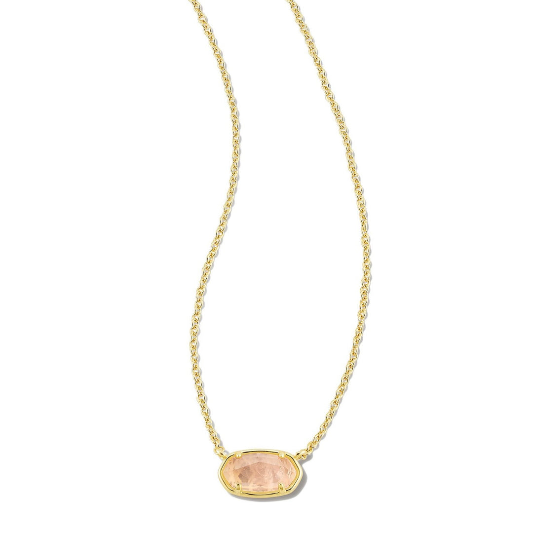 Kendra Scott-Grayson Gold Pendant Necklace in Rose Quartz