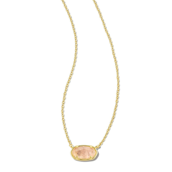 Kendra Scott-Grayson Gold Pendant Necklace in Rose Quartz